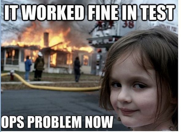 meme image of girl with fire behind her with the text it worked on my computer