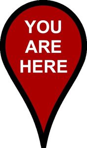 red teardrop icon saying you are here