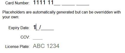 animated screenshots of masked input